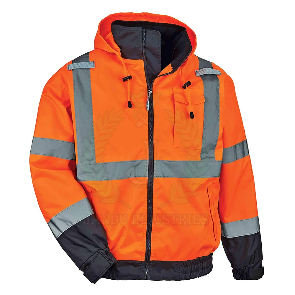 
Светоотражающая зимняя Защитная куртка высокой видимости оранжевая Защитная куртка 