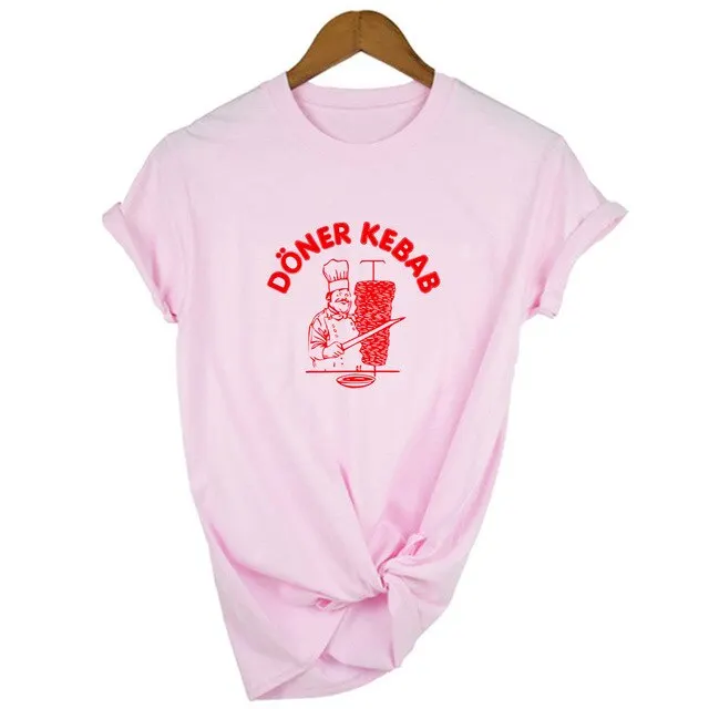 
Sloping Shoulder Spray Paint Printed Women T Shirt 