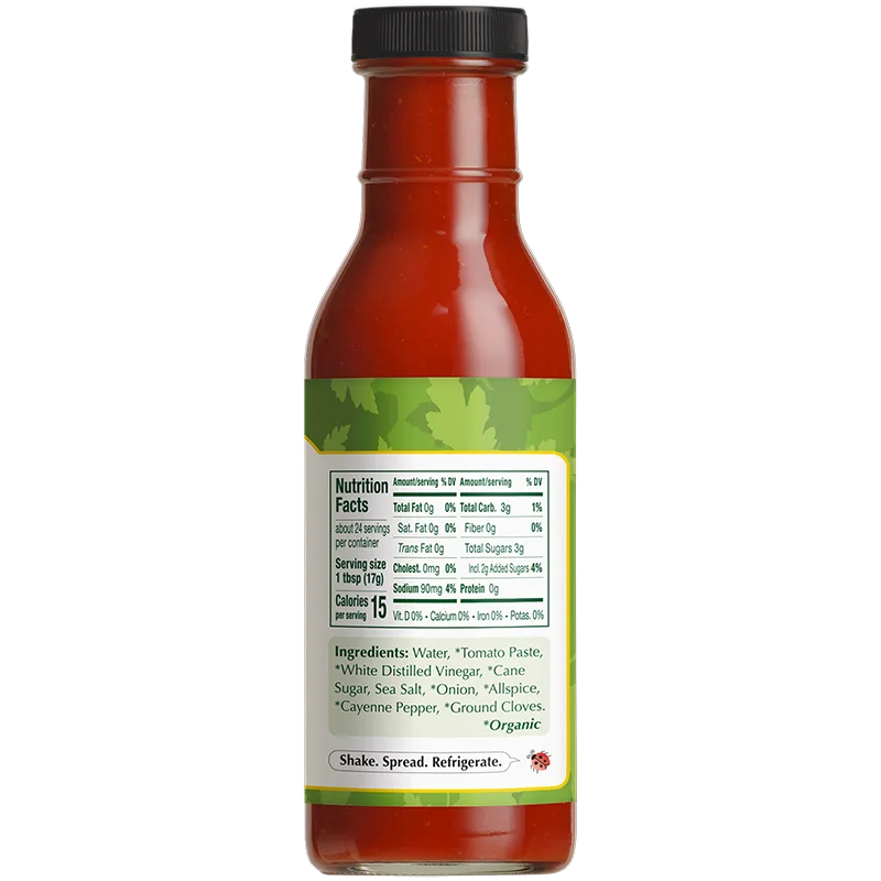 
Low on salt/sugar and with no high-fructose corn syrup or other additives Portland Organic Ketchup 14 oz 