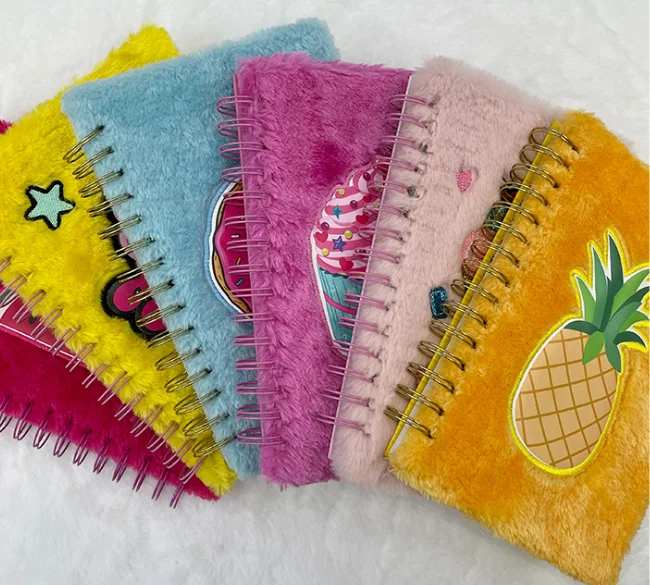 
Fuzzy Plush Diary Journal for Girls Creatives fruit Plush Girls Journal watermelon notebook A5 