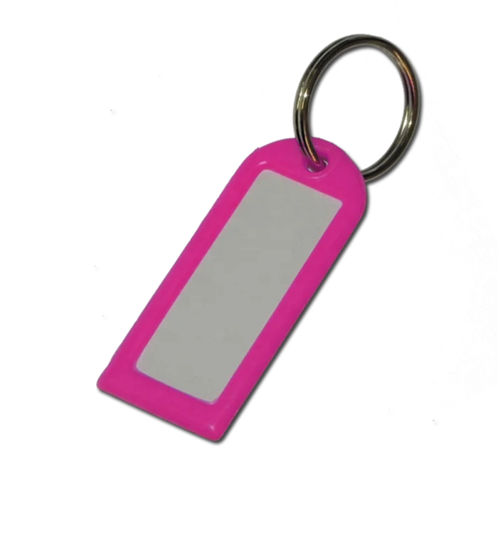 Plastic Name Tag key holder, Identification Key tag - paper insert key tag holder