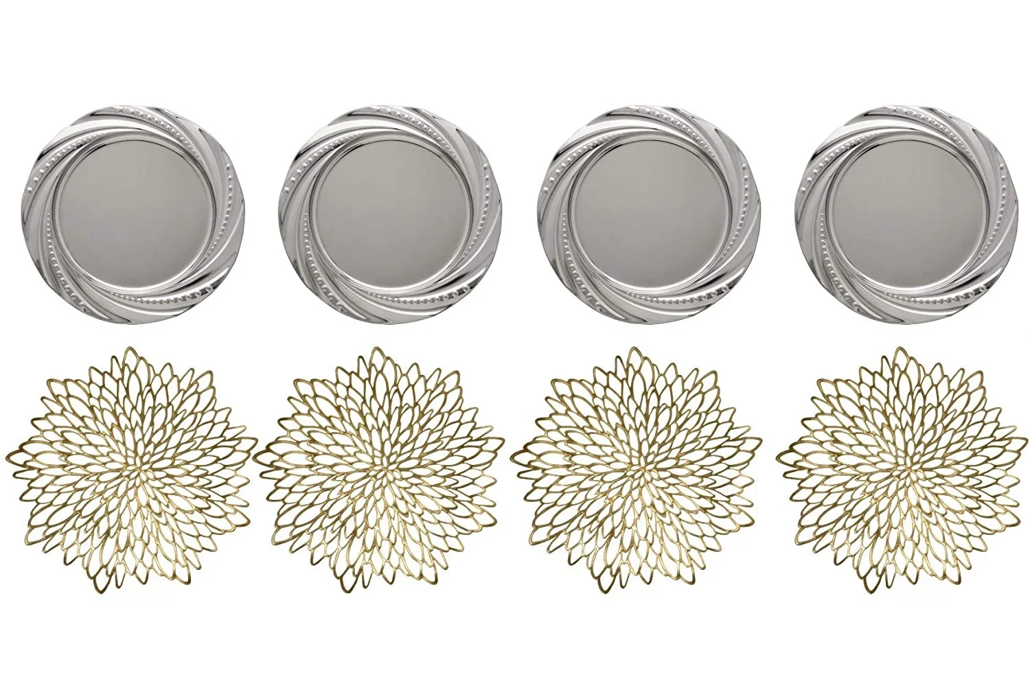 hot sale different style round shape serving tray charger plate round dishes stainless steel