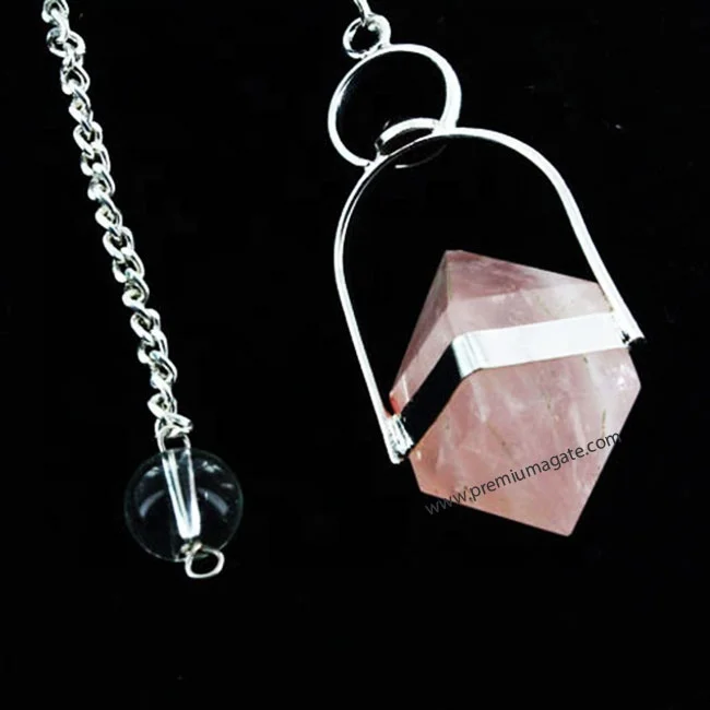 Роза кварц Herkimer двойная Пирамида маятник: оптовая продажа кристаллов маятники из Индии