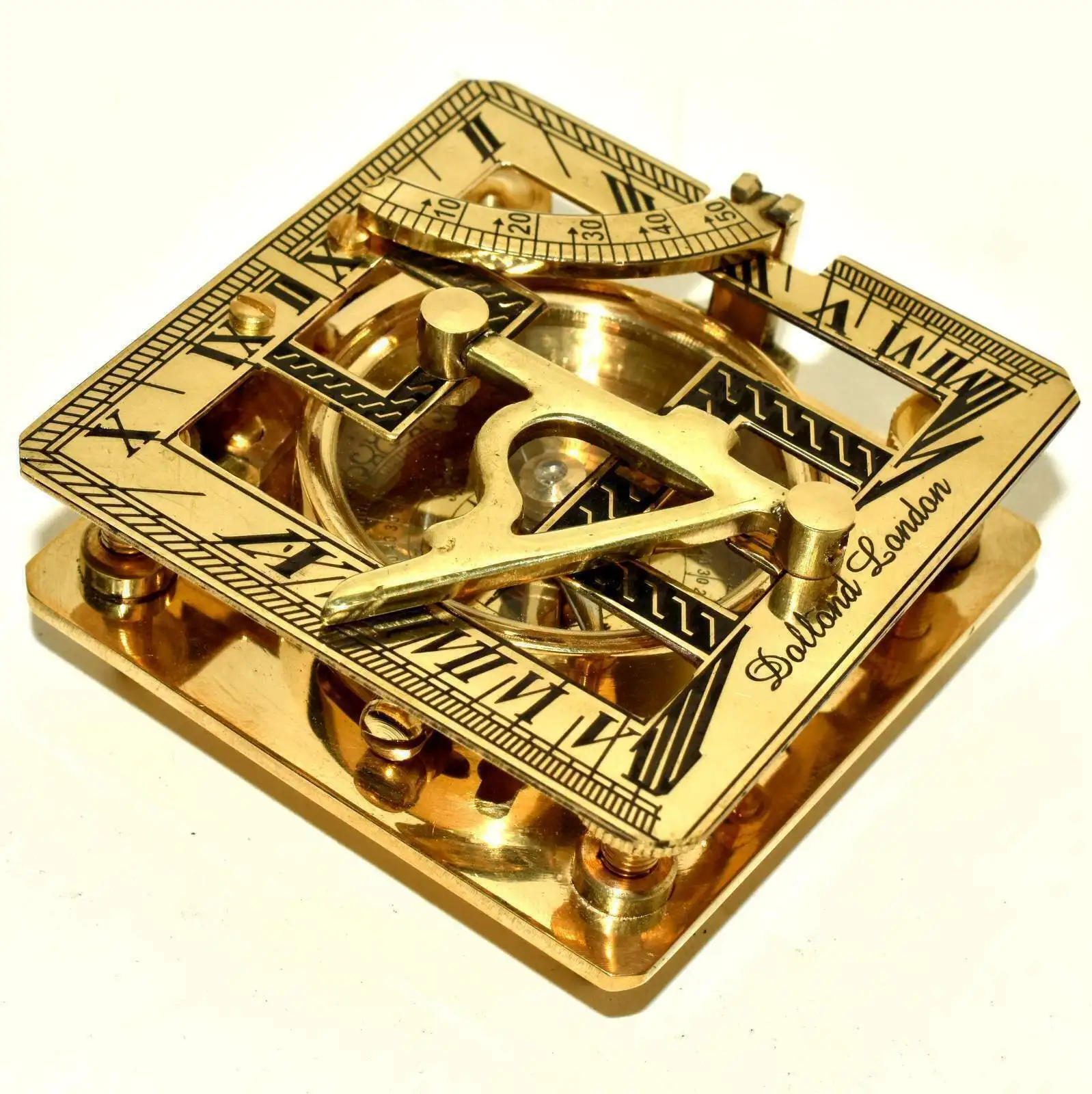 Brass Sundial Compass Marine Working Pocket Style Collectible Decorative