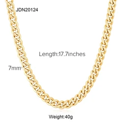 Thick Cuban Link Chain Chunky Miami Double Layered Snake Choker Stainless Steel 18K Gold IP Plated Necklace
