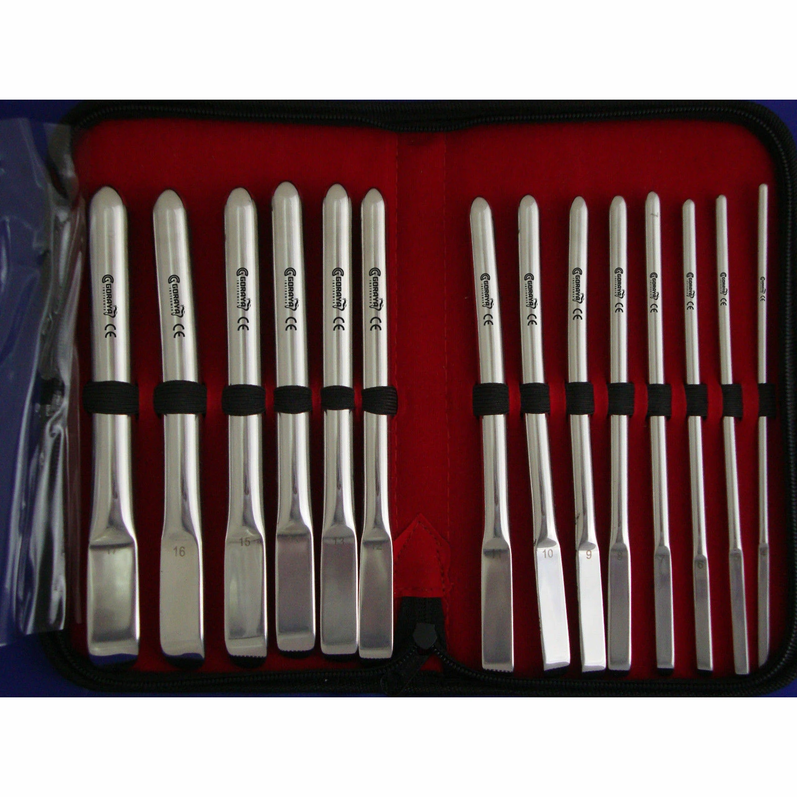 HOT SALE GORAYA GERMAN PREMIUM Uterine Dilators Hegar Kit Set 14 Surgical Instruments CE ISO Approved Steel Material (4mm 17mm)