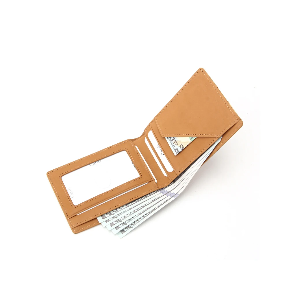 
2021 Hot Clip Wallet Men BSCI Certificated Manufacturer Slim RFID Leather Wallet 