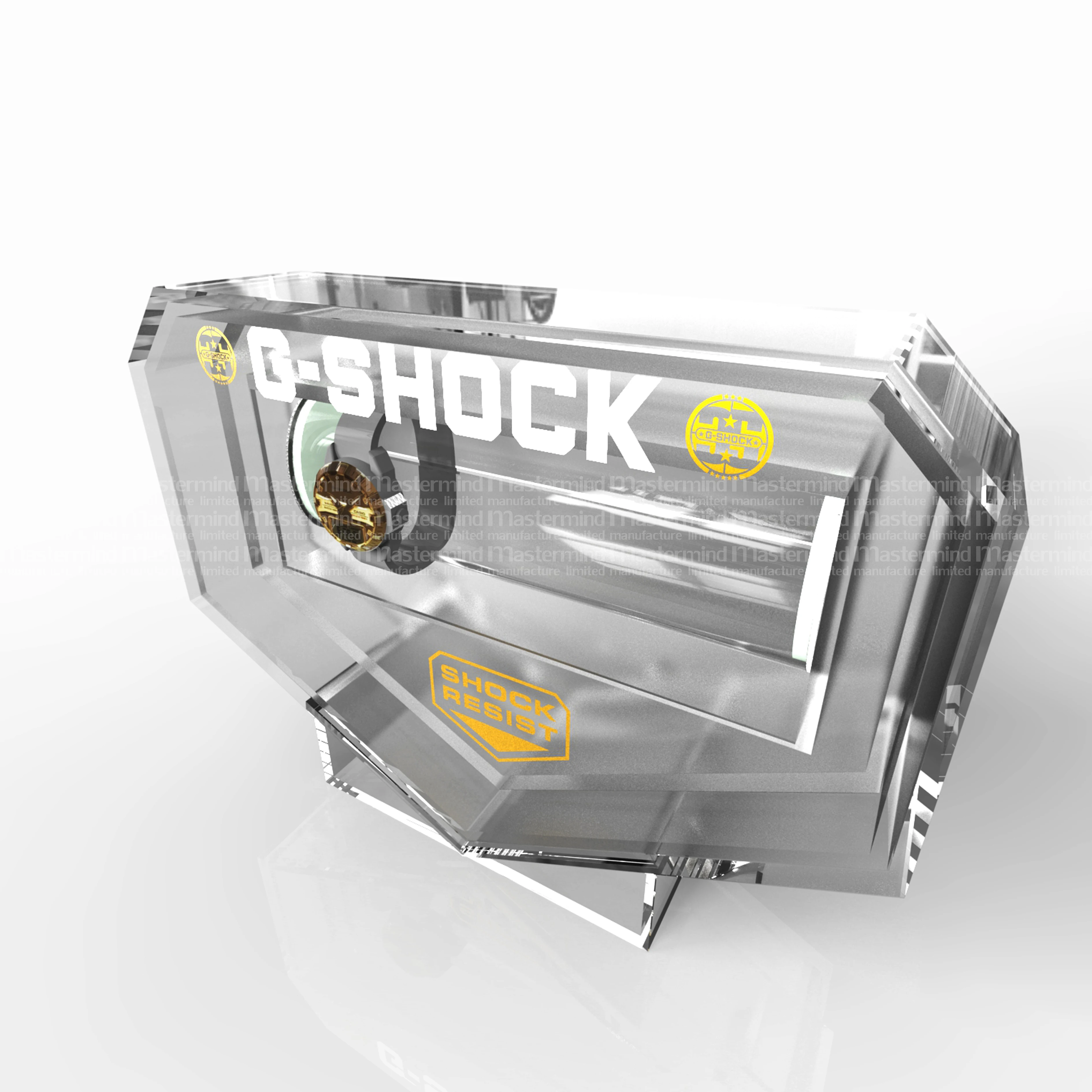 Modern Acrylic Resin Crystal Logo Plate Display Stand for Perfume Skincare Pharmacy Cigarette Cigar Pen Retail Store Shop