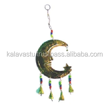 Decorative Angle Brass wall hanging wind chime with Bell For Home Decor Unique Design Brass Wind Chime