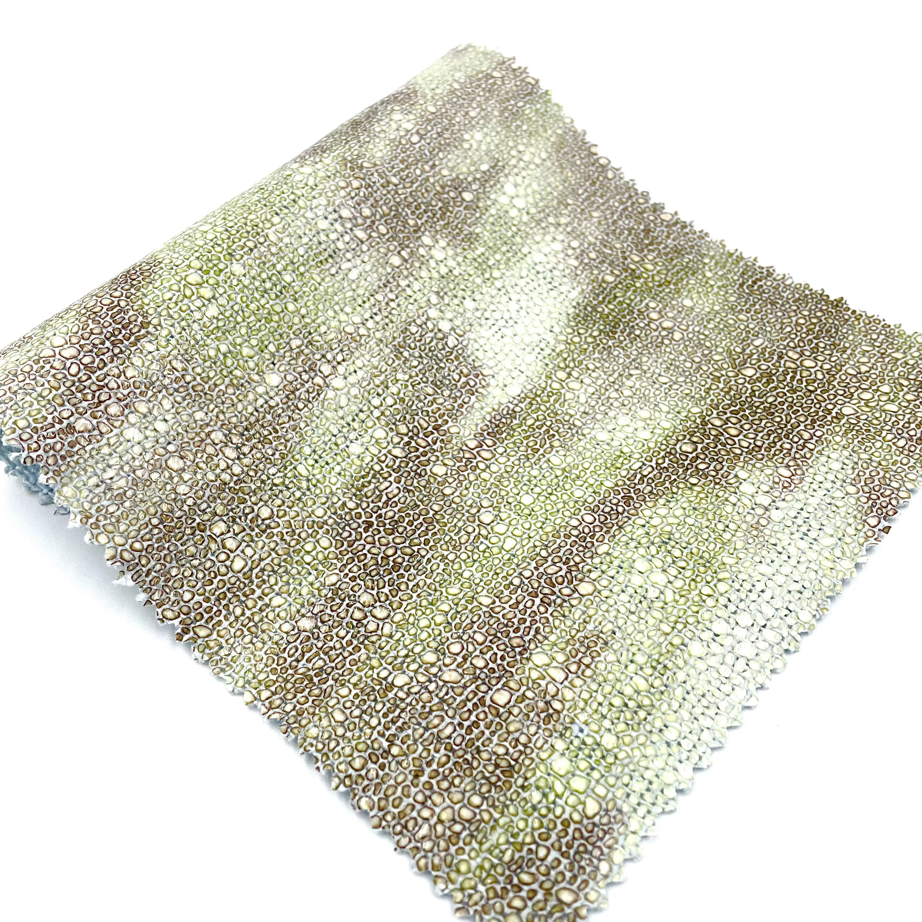 EPO High Quality Flax Linen Fabric with Laser Transferred Pearl Fish Design for Upholstery