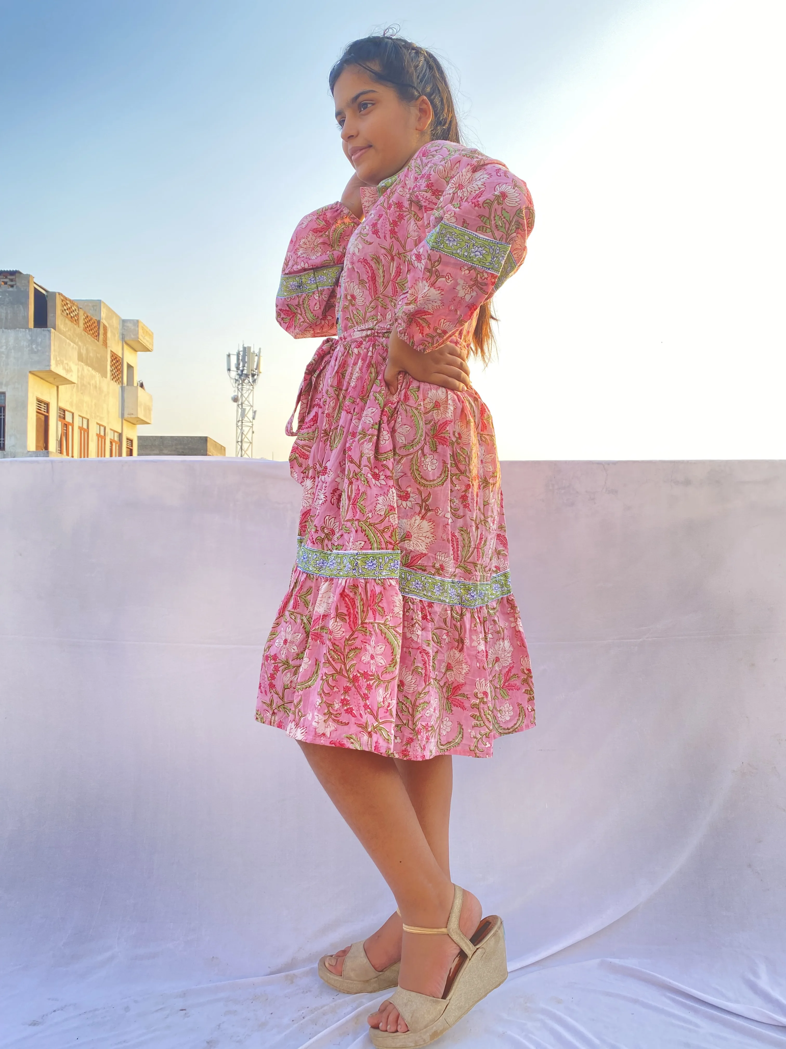 Maternity Gown Night Sleep Wear Dress Kaftan for Women Long Kimono Robe Tunic Ethnic Kimono Robes Print Indian Cotton Summer