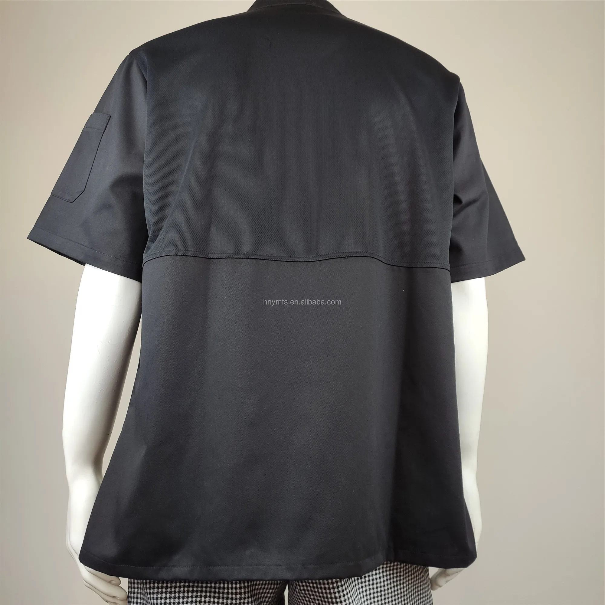 Readymade Wholesale Retail Shirt Cook Uniform Restaurant Coat Tops Chef Uniform Chef with Mesh Woven Short Work Wear Uniform
