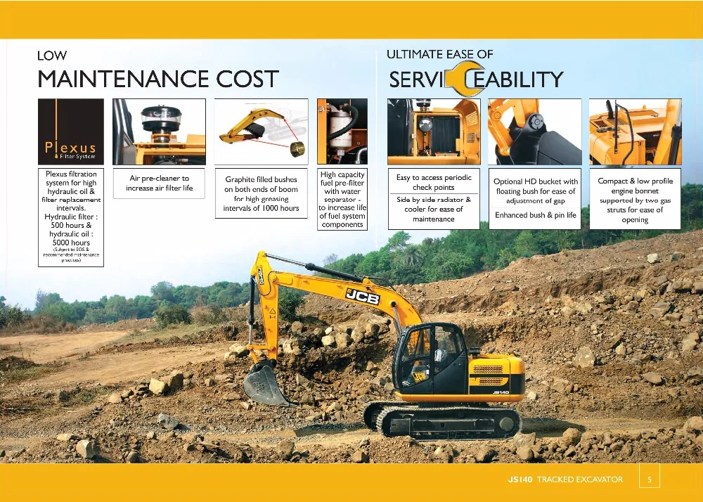 Новый гидравлический гусеничный экскаватор JCB JS 140 следующего поколения исключительный вид Землеройная техника