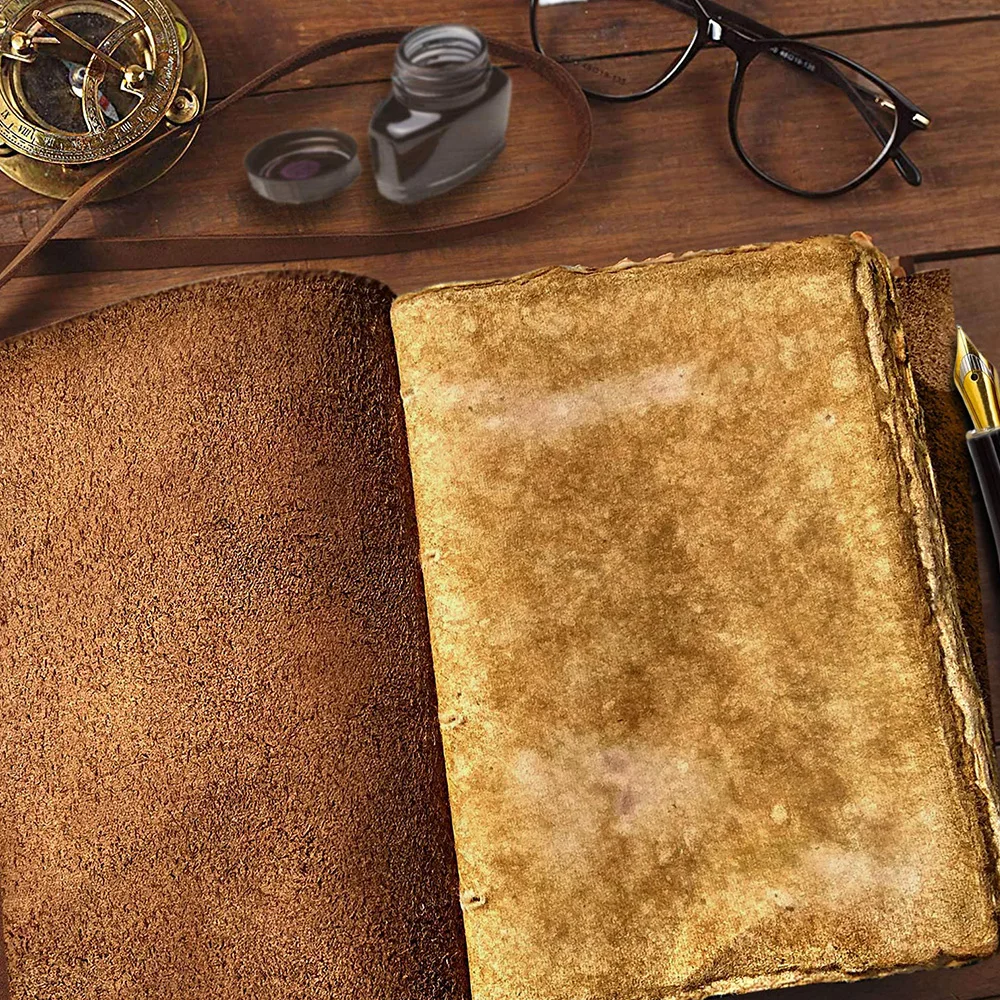 Handmade Antique Deckle Edge Paper Leather Sketchbook Book of Shadows Journal Thick Journal Vintage Journal