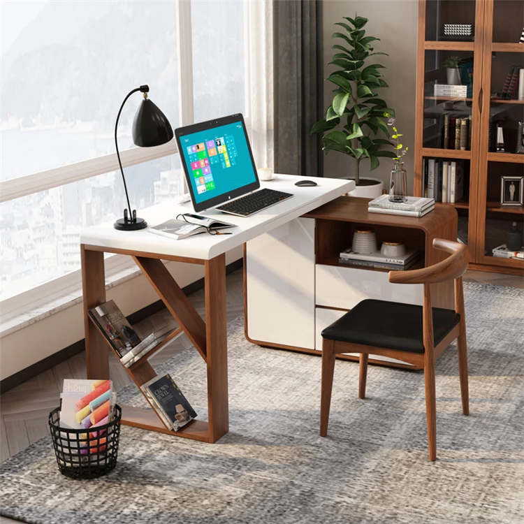 Modern Convertible Rectangular White Luxury Modern Wooden Executive Computer Desk Table Office Furniture Writing Desk