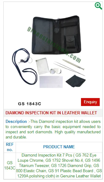 Diamond Inspection Kit In Leather Wallet Jewellery Making Tools - Jewlery Tools