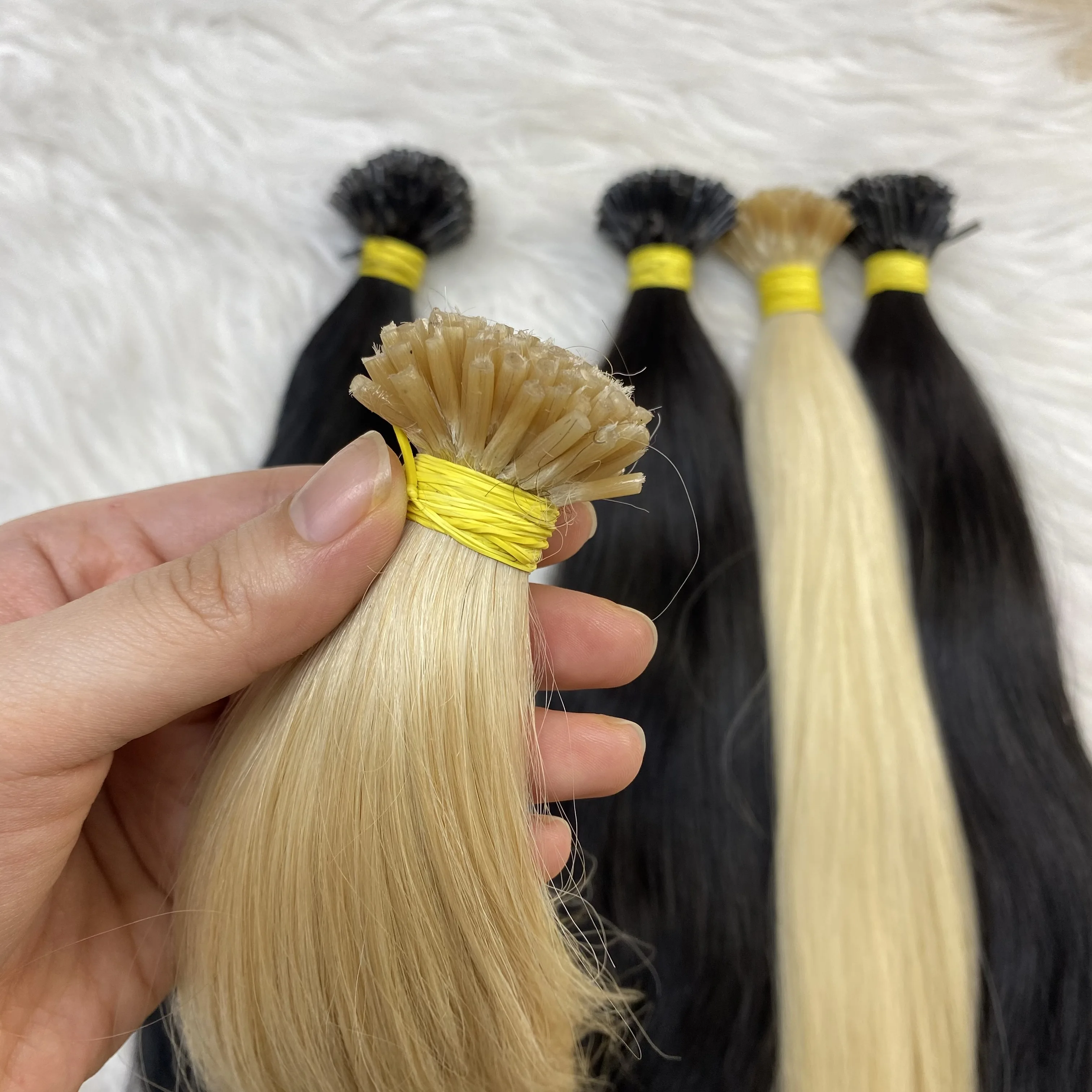 Virgin human hair easy Micro Ring/Links/Loop/Beads Hair Extensions, natural black, blonde I-tip human hair extensions