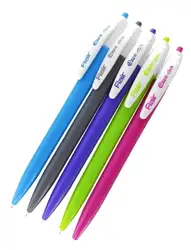 Promotional ballpens wholesale custom logo high quality plastic body ezee click ballpoint pens smooth writing