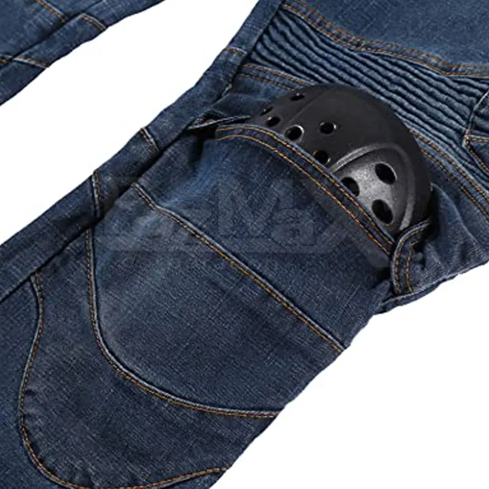 Crease style motorbike reinforced  jeans for men Ribbed lining jeans for Prime Protection