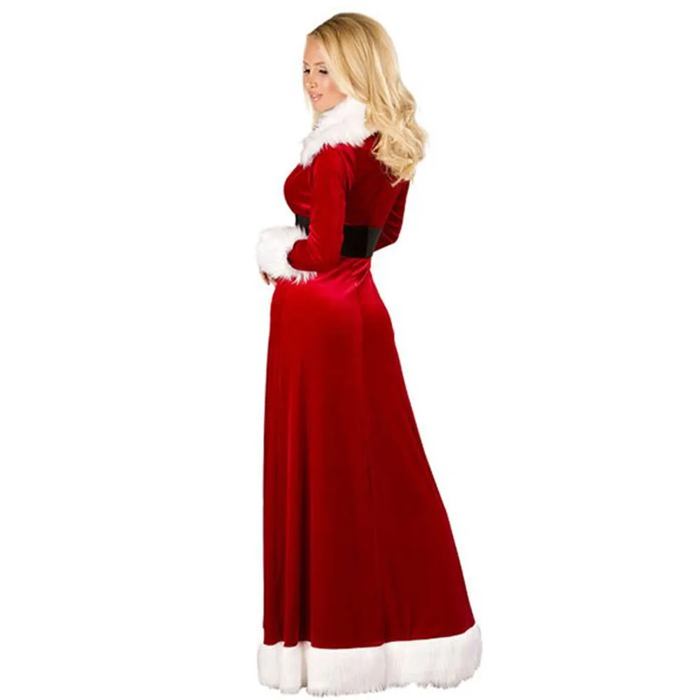 Женское соблазнительное платье Рождественская накидка с Санта-Клаусом длинные красные платья для женщин и взрослых праздничные причудливые зимние теплые свободного размера