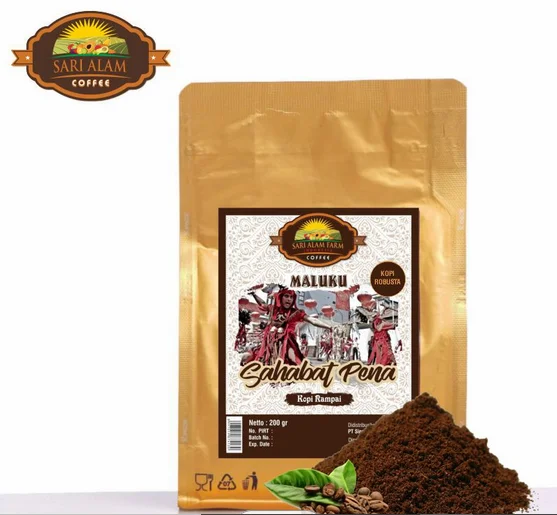 Копи кофе сари и будильником робуста Малуку молотого порошка