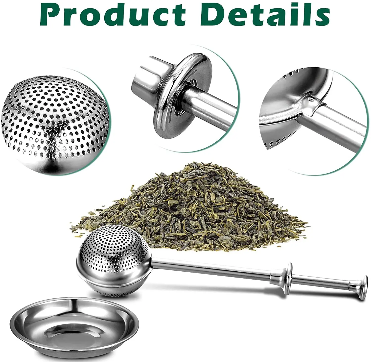 Custom Colorful Blooming Bulk Tea Balls Flower Stainless Steel Infuser With Longer Handle