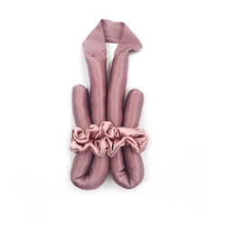 Long Flexible Heatless Curler with Mini Scrunchies Satin Hair Curling Ribbon Overnight Curls Headband