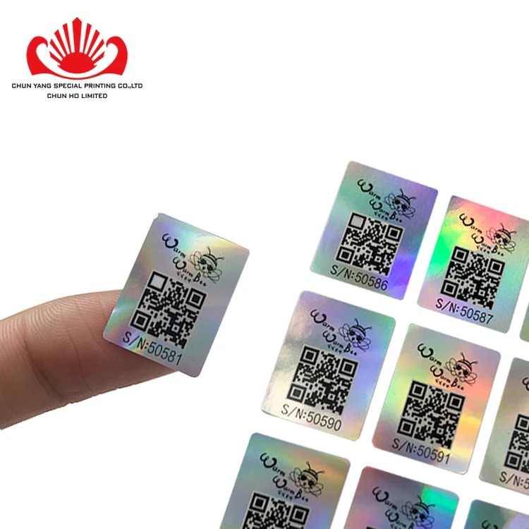 Custom laser iridescent security label hologram sticker