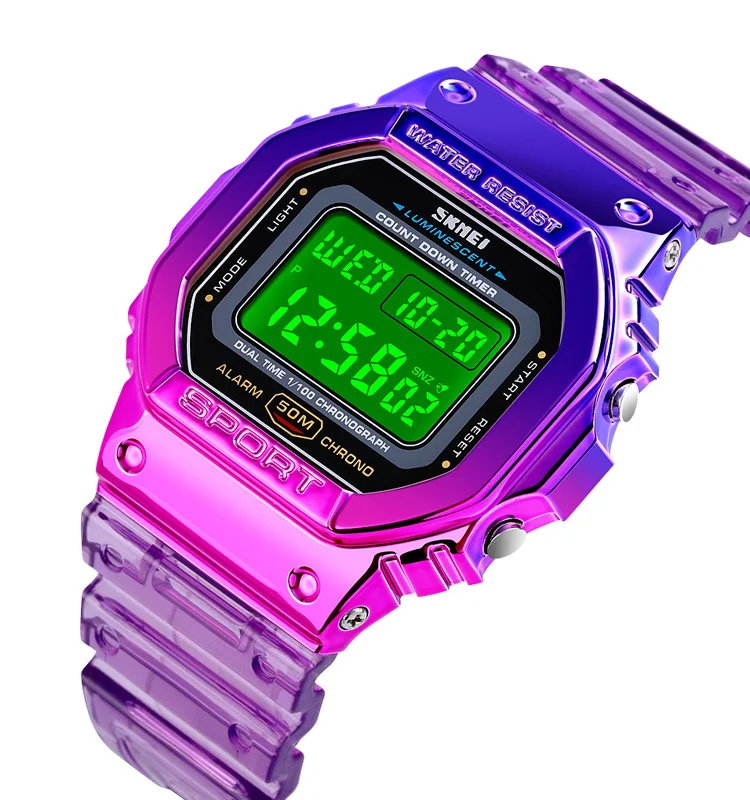  Skmei 1622 Jam Tangan Красочные легкие женские спортивные часы цифровые наручные