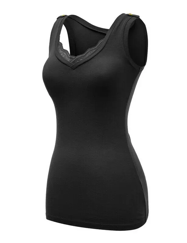  Женская хлопковая эластичная повседневная майка без рукавов OEM Базовая для фитнеса с V-образным вырезом кружевные Дешевые топы женские элегантные желтые Топы