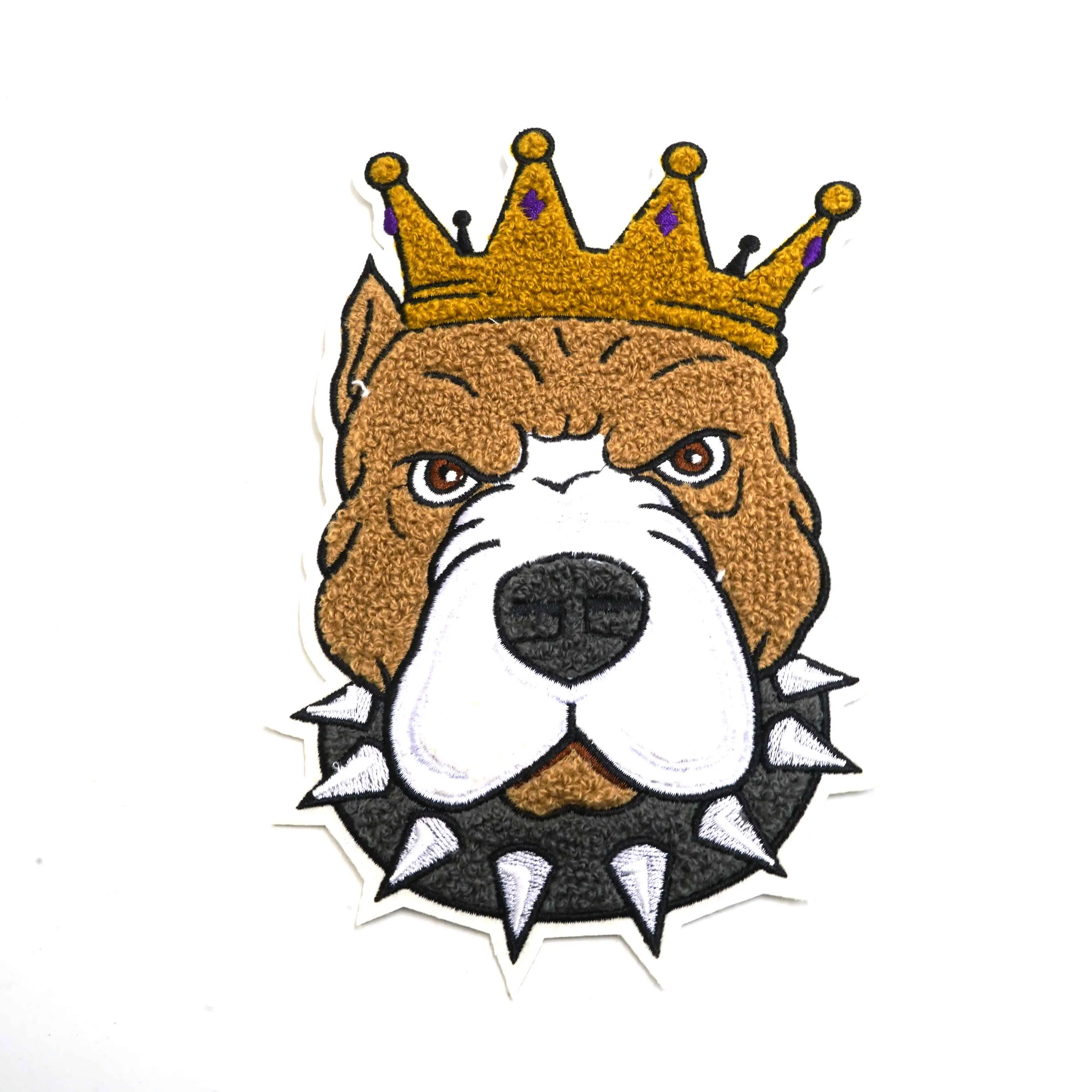 Crown Bear/Orangutans/Dog Patch DIY Punk Skull Embroidered Patches for Jacket Sticker Animal Badges Iron on Patches for Clothes