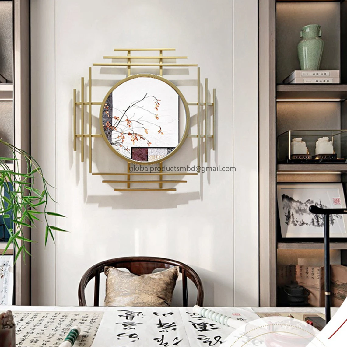 Modern Wall Mirror decor Metal Decorative Wall Art Hanging Circle Mirror for The Living Room Bathroom Bedroom and Entryway