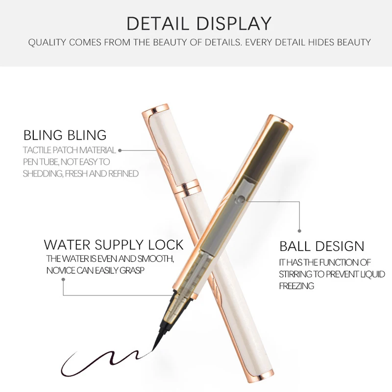 Private Label Custom Logo Long Lasting Quick Dry Natural Vegan Waterproof Eyeliner Pen