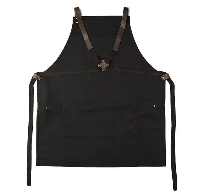 
Work Apron in Non-Waxed Canvas with Cross Straps Adjustable for Most Waist Sizes for Men Women Vintage Heavy Duty Apron for Butc 