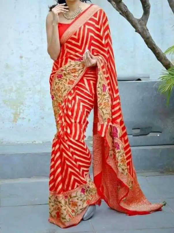 Banarasi полужоржетт маскарадный сари