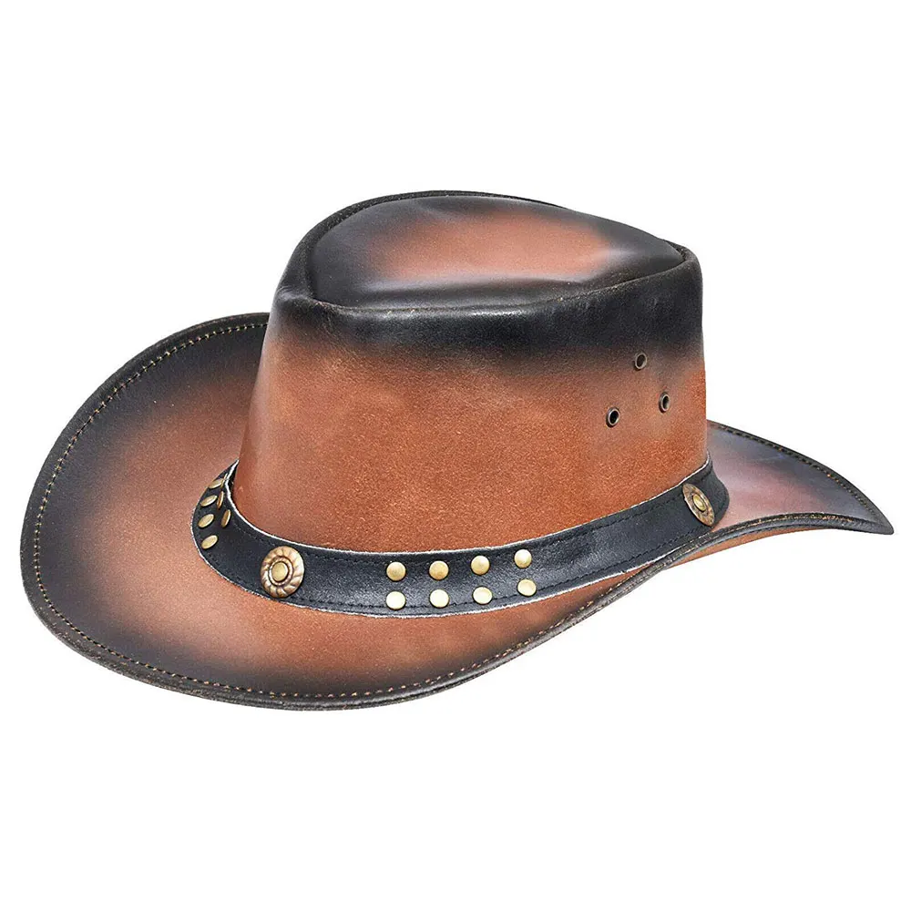 New 2020 Western Style Cowboy Outback Real Leather Bush Hat In Bulk Production OEM/ODM