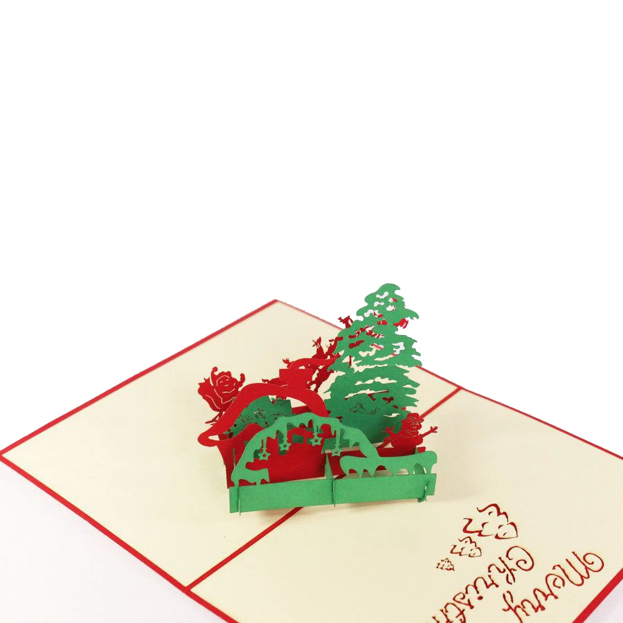 Красивые 3D выдвижные карты ручной работы Рождественская выдвижная карта