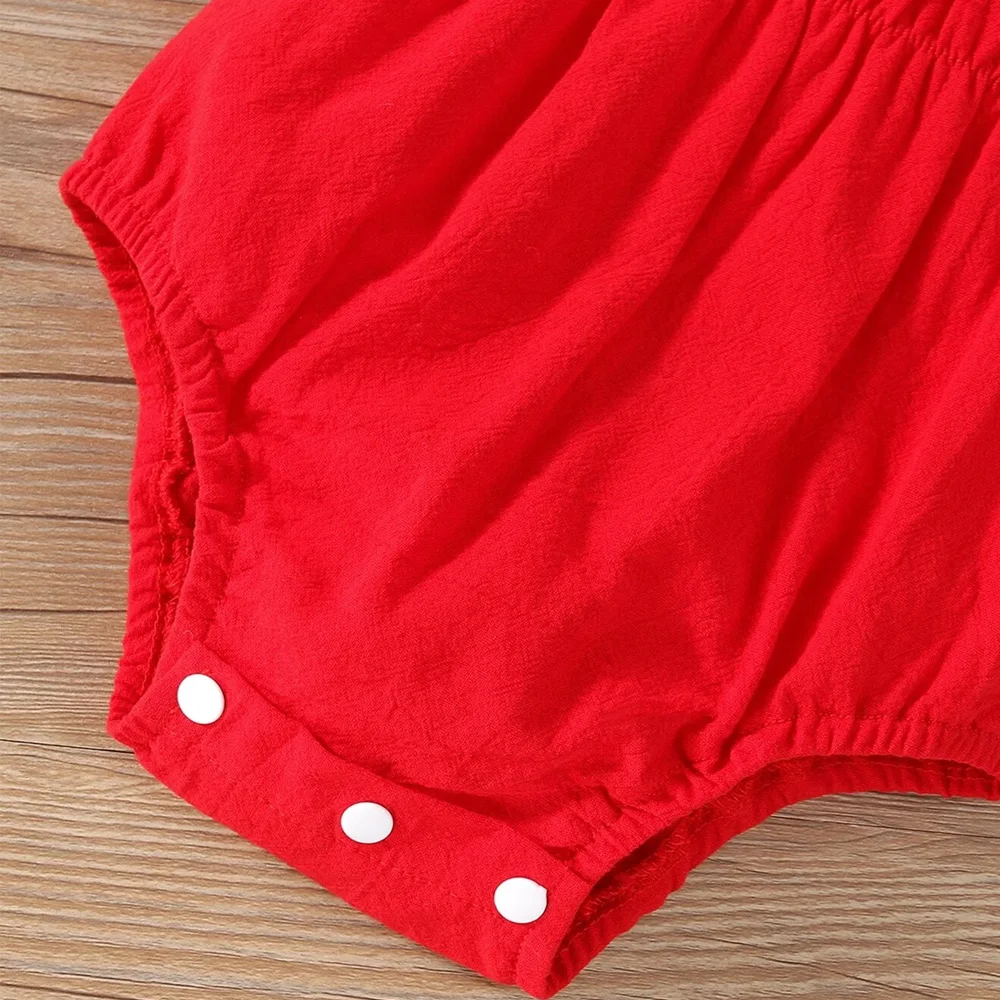 Top Quality Solid Ruffle Baby Girl Rompers 2023 / New Design Spring Stylish Cheap Rate Cotton Baby Bodysuit