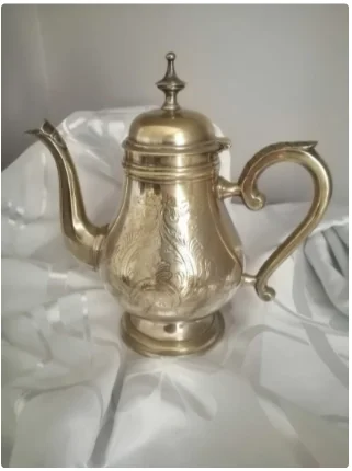 Винтажные EPNS золотые латунные чайные кофейные Кава блестящий золотой набор из 3 выгравированных подарочных наборов на свадьбу корпоративный домашний декор