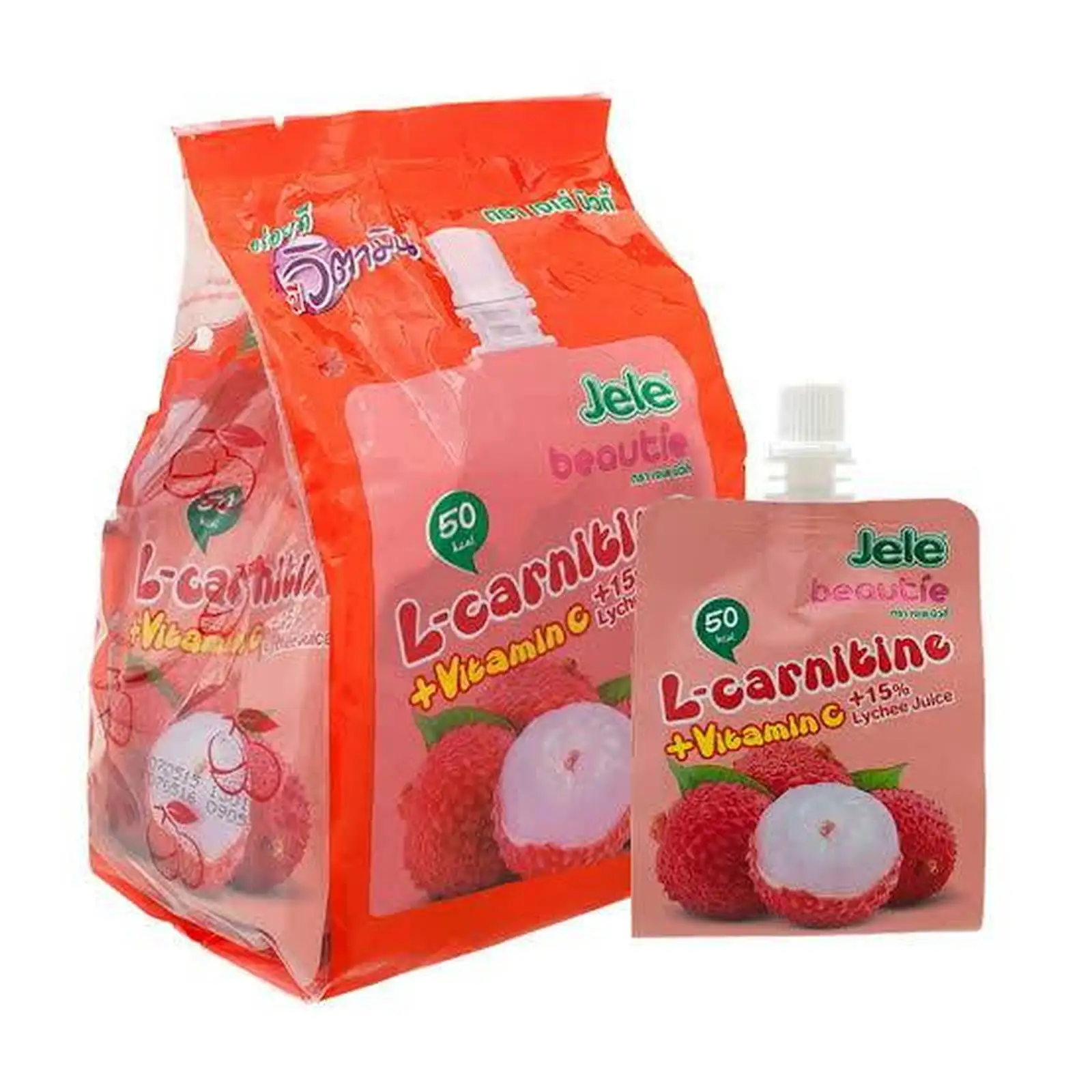 
Jelly Fruit Jele Beauty L-carnitine + vitamin c Lychee juice Low Calorie Daily Drinking 
