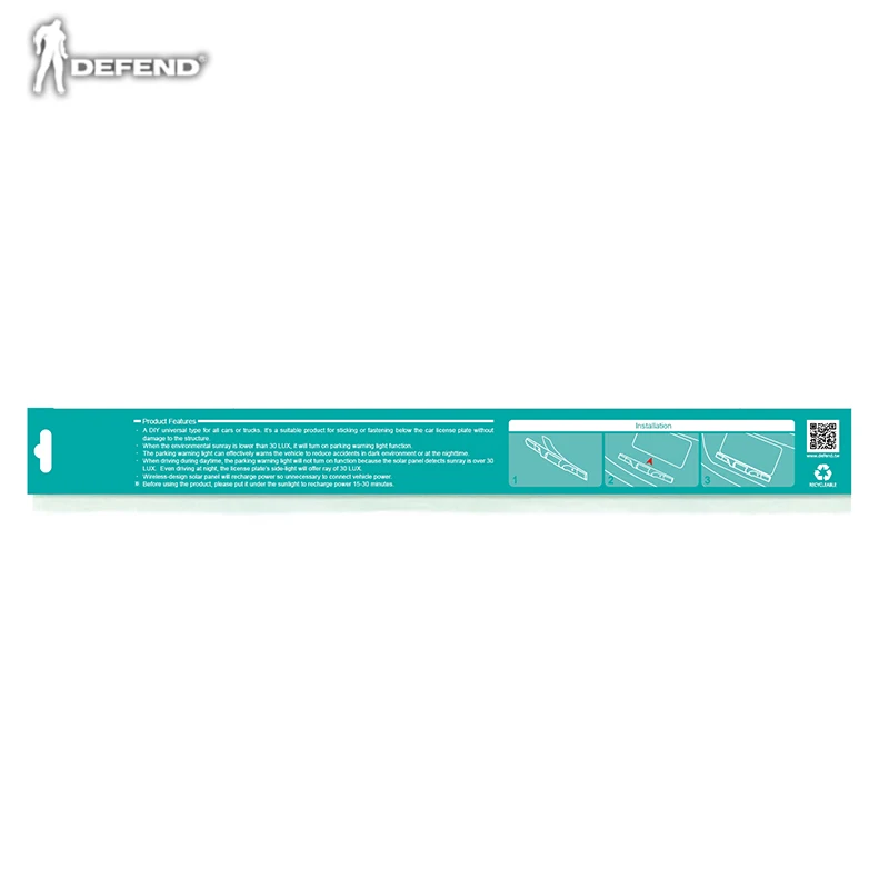 Universal parking warning light installation on license plate