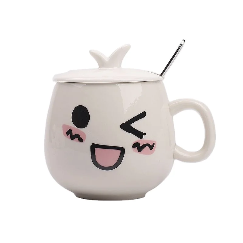 Cheap cartoon pattern ceramic cup big belly mug wholesale coffee cup custom water cup with lid  Amazon ebay etsy