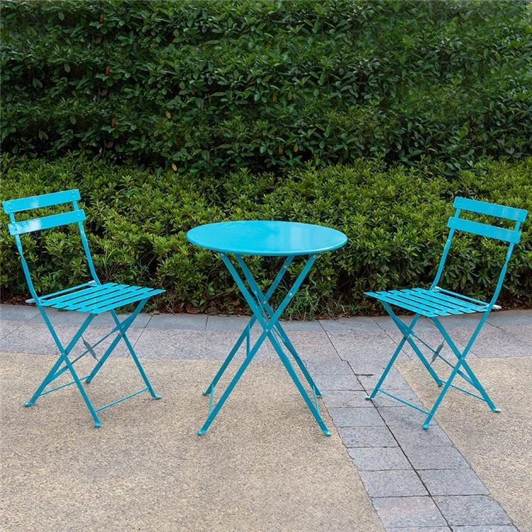 Hot sale small portable home&garden furniture cheap metal space saving folding side round dining/picnic/camping/coffee/ table