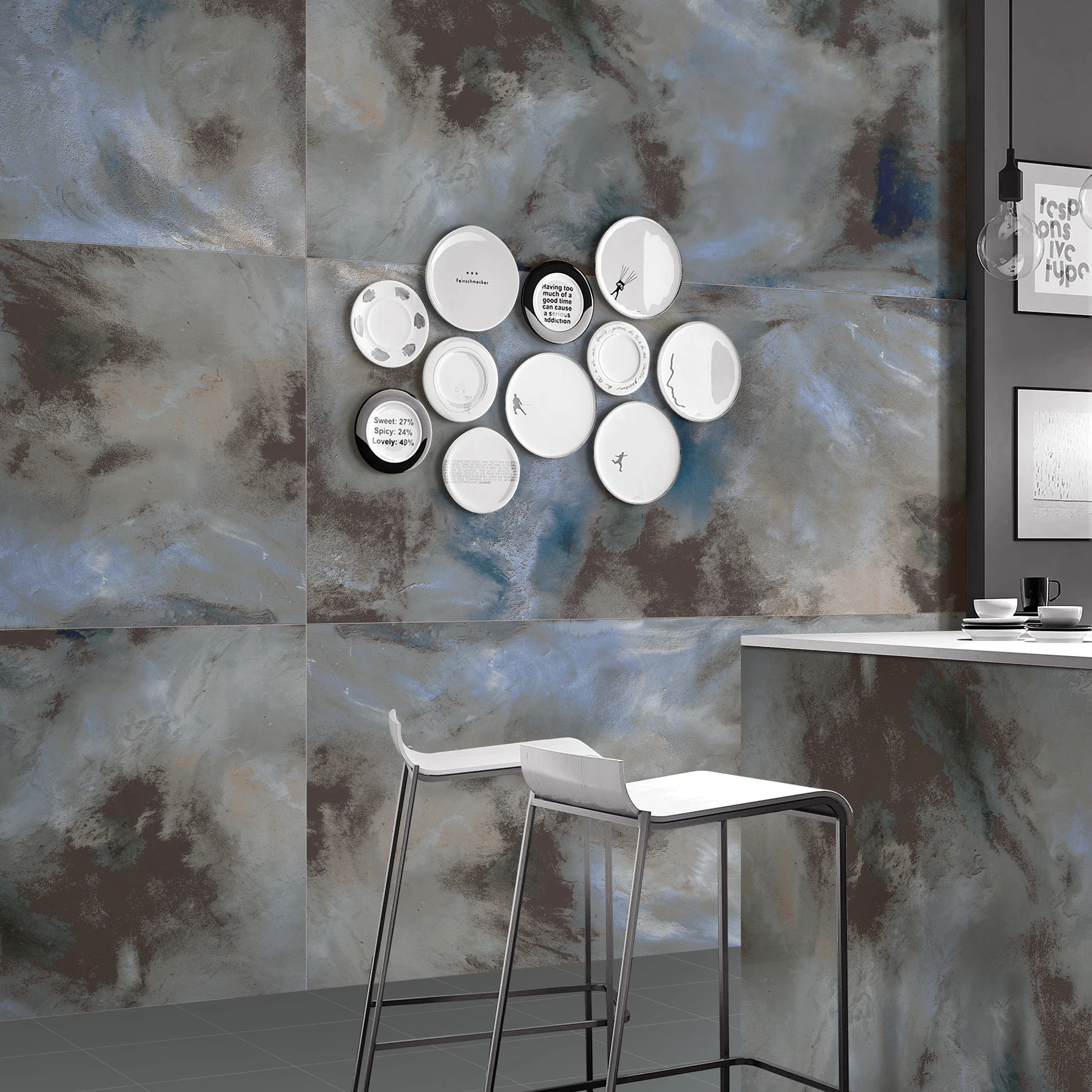 metallic slab porcelain tiles with rustic surface and non slip decorative wall space for home office and hotel area ceramic tile