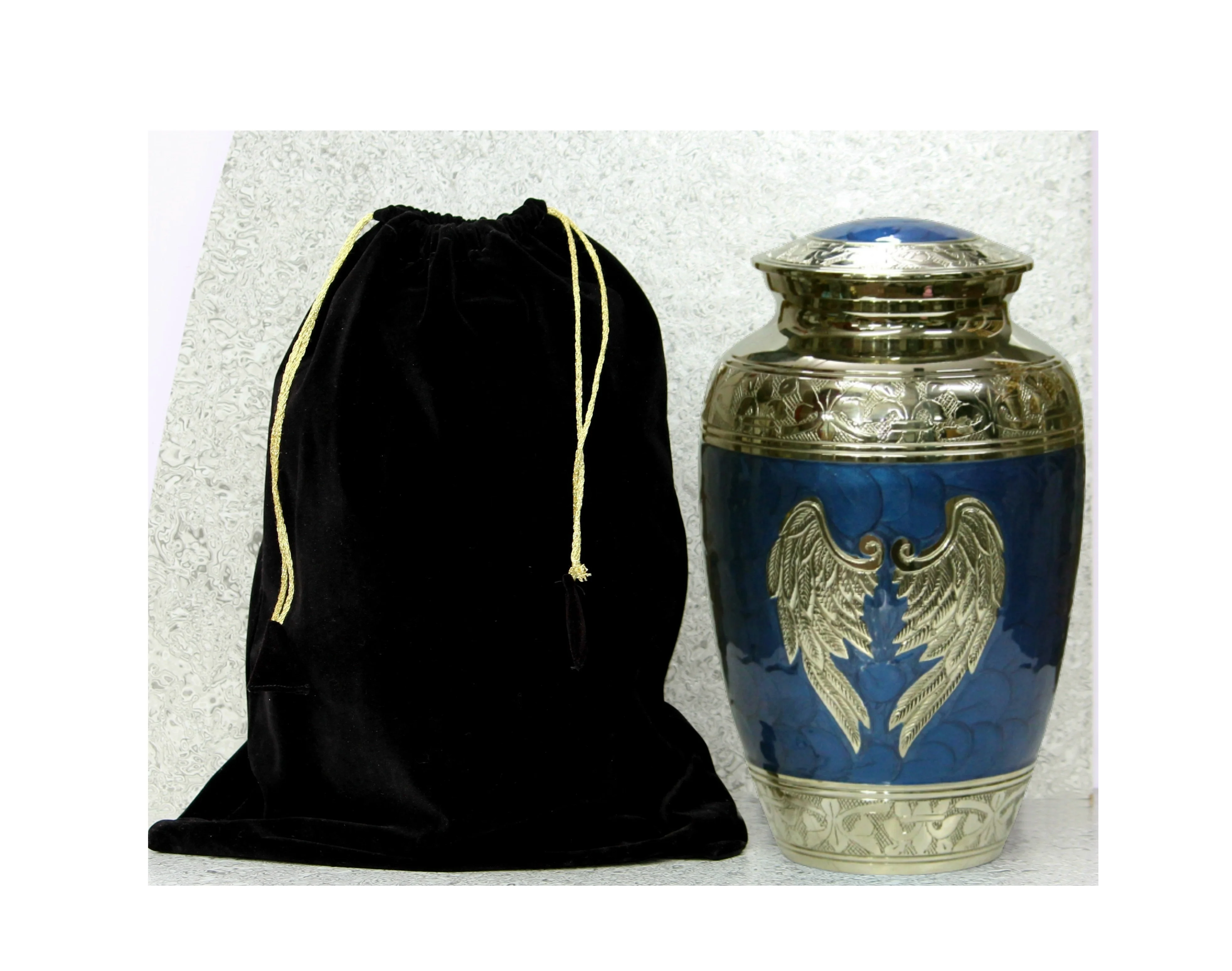 Human Ashes Memorial Ashes Urn  Funeral supplies Angel Wings Brass Cremation Urn for  from India Memorial urns manufacturer