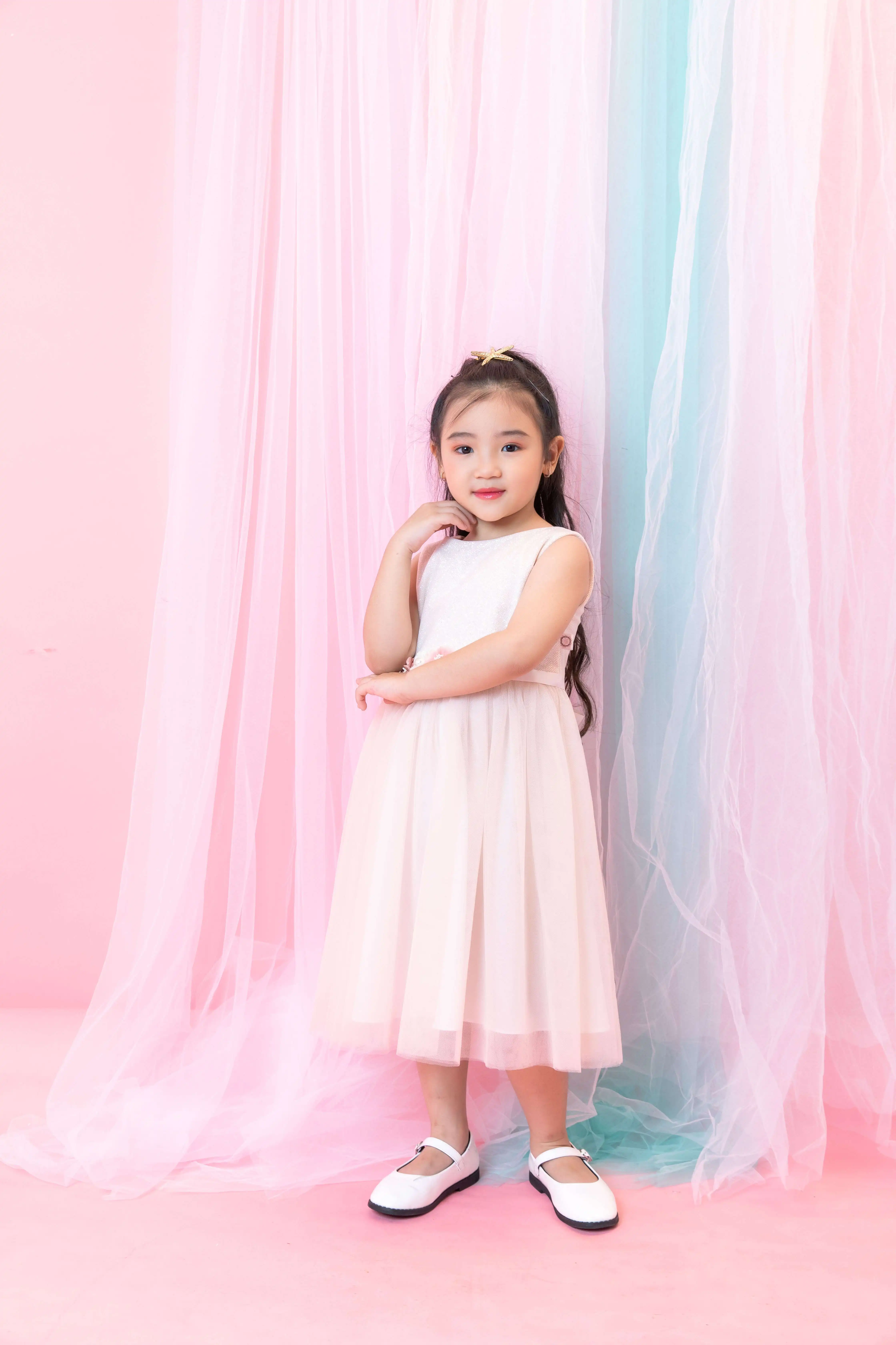  Новое Стильное детское платье принцессы для девочек одежда вечеринки белые платья с вышивкой