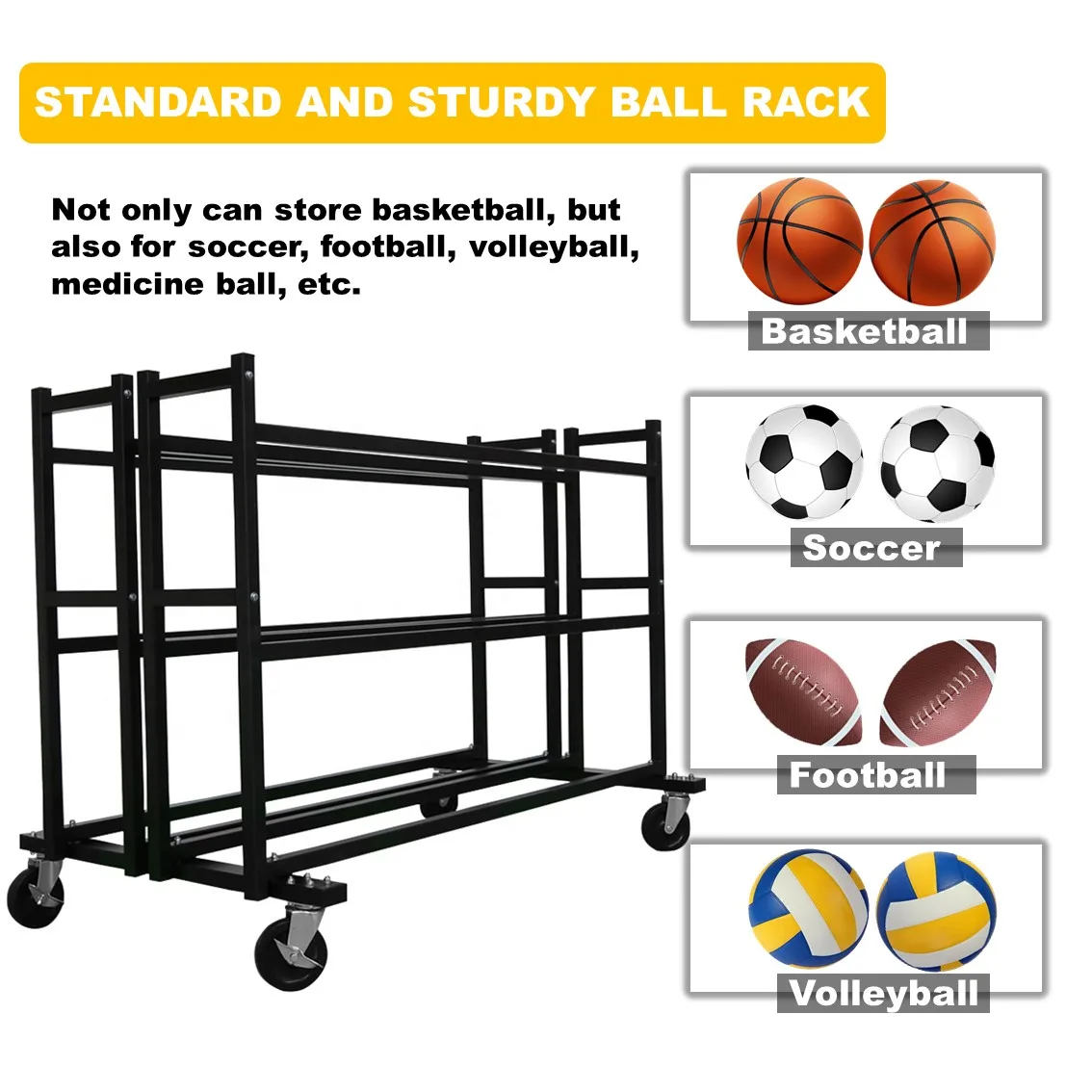 balanceo de bolas deportivas estante de bolas de deporte para garaje baloncesto fútbol