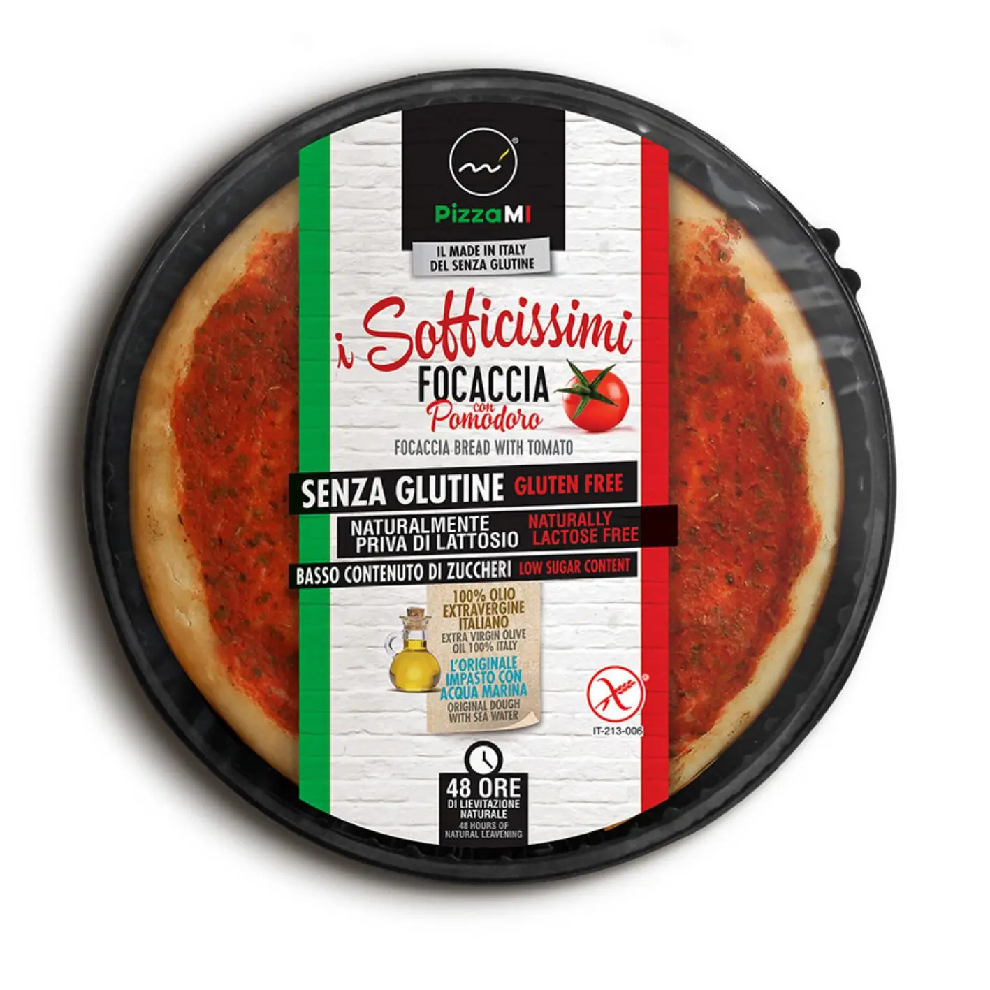 
Frozen Precooked Italian Soft Tomato Focaccia Bread Foodservice And Private Label 290 gr 