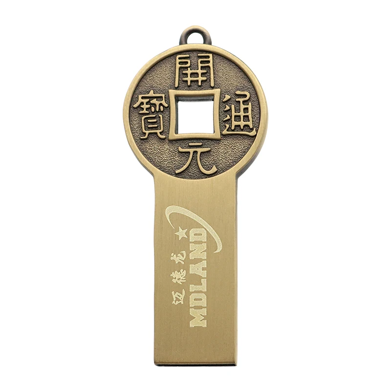 Новый Стиль Usb 2 0 корпоративные подарки флеш-накопитель 8 Гб 64 флэш-накопитель под заказ медная монета с ремешком
