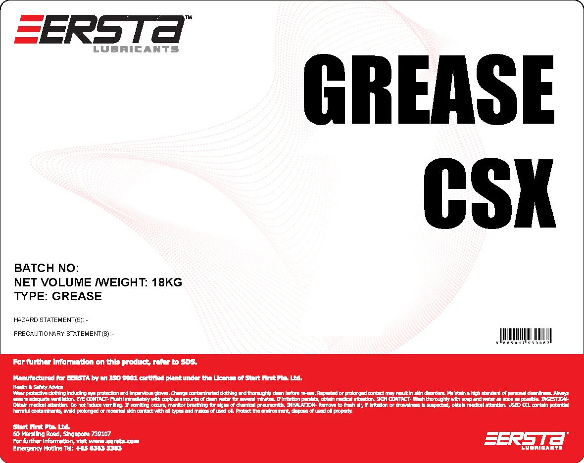 rust corrosion high antioxidants moisture environments Lubricate parts adhesives EERSTA Grease CSX 180kg drum inhibitors